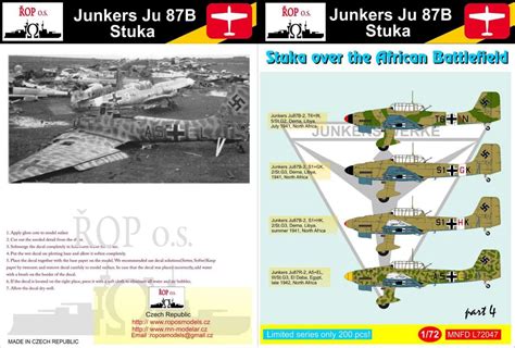 Junkers Ju B Stuka Stuka Over The African Battlefield Ropos Models