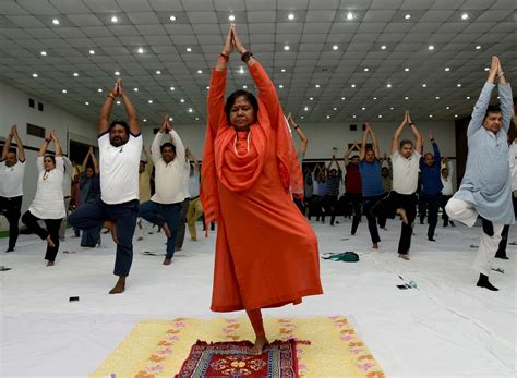minister sadhvi niranjan jyoti performs yoga the canara post