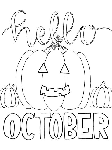 Online Coloring Book Coloring Page Laughing Pumpkin Welcomes October