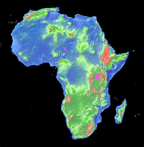 Elevation Map Of Africa Africa Map Africa Elevation Map