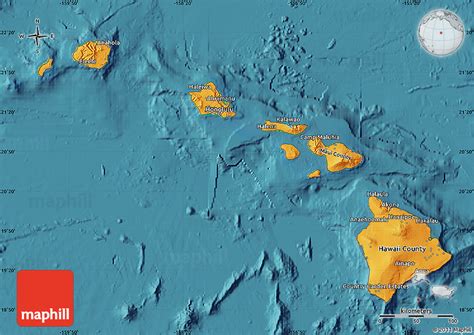 Political governor map hawaii political map with capital political map and key of hawaii political map of united states hawaii. Political Map of Hawaii, satellite outside