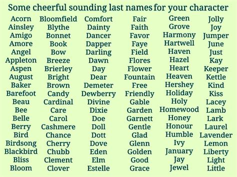 114 Cheerful Sounding Last Names For Your Optimistic Pure Kind Or