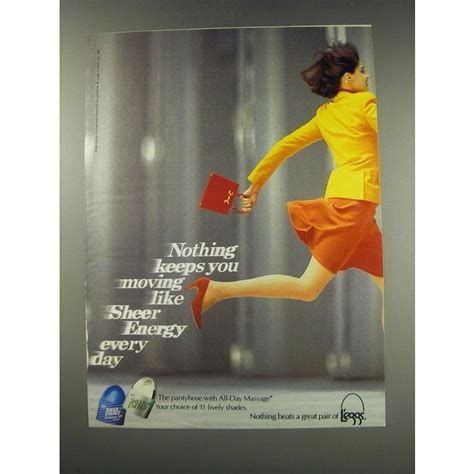 1991 L Eggs Sheer Energy Pantyhose Ad Nothing Keep You Moving Like
