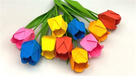 Paper Flowers Paper Crafts For School Origami Tulip Flowers Paper