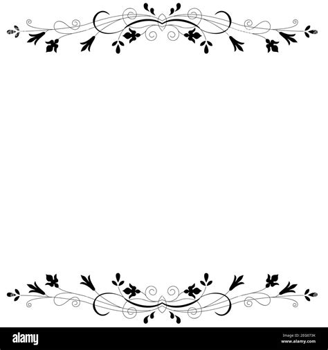 Floral Paper Border Black And White Stock Photos Images Alamy