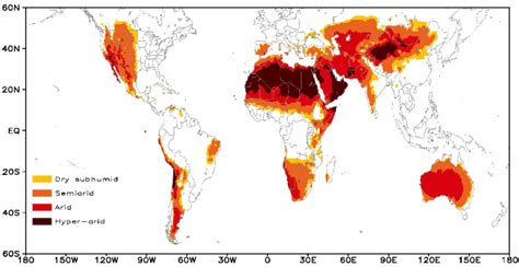 Global Distribution Of Drylands For 1961 1990 Climatology Derived From