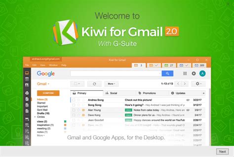You'll then be all set up to access gmail directly from the windows 10 desktop mail app. Kiwi - A Native Desktop App for Gmail and G-Suite on ...