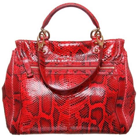 Dolce And Gabbana Red Snakeskin Handbag 3050 Found On Polyvore