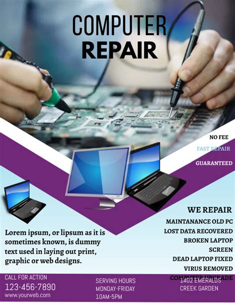 Copy Of Computer Repair Flyer Design Postermywall