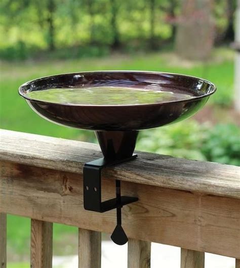 Deck Mounted Bird Bath Offers Close Up Views Of Your Birds In Action