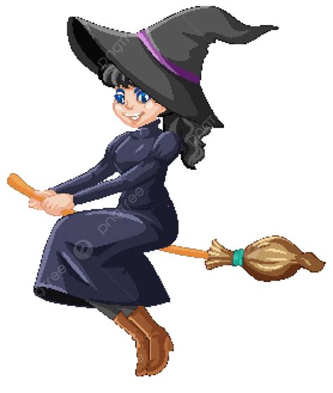 Cute Young Witch Cartoon Character Youth Illustration Fairytale Vector