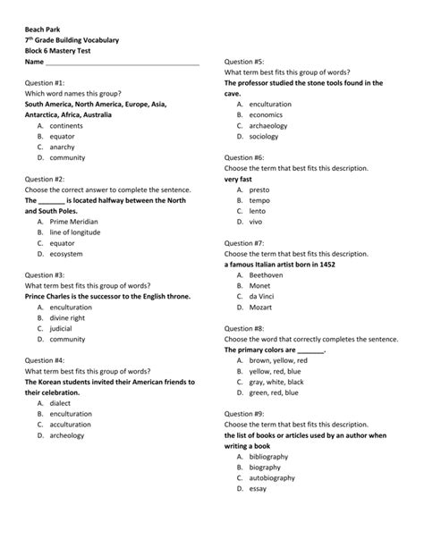 English Questions For 7th Graders Beginner Worksheet