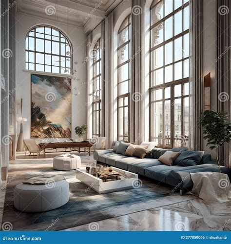 Stunning Lavish Apartment Interior Design Stock Illustration
