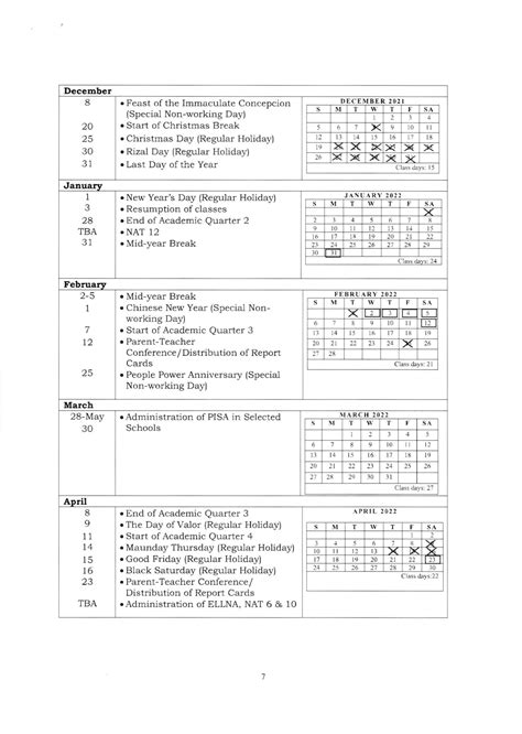 Deped Calendar Of Activities For Sy 2021 2022