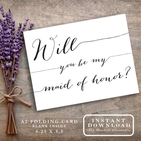 Is this even a real question? Maid of Honor Card Printable Will You Be My by RachelsPrintables
