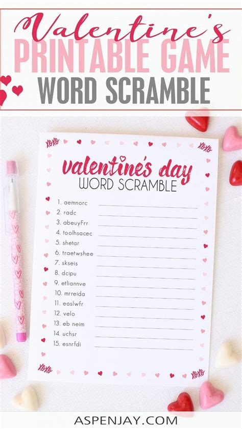 Free Valentines Day Party Games Instant Download Printables Video
