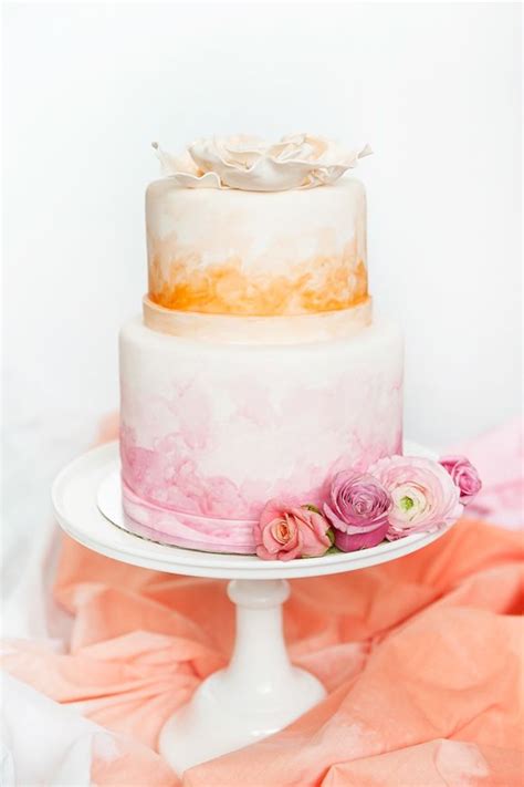 Maybe you would like to learn more about one of these? Pretty gold and pink ombre wedding cake