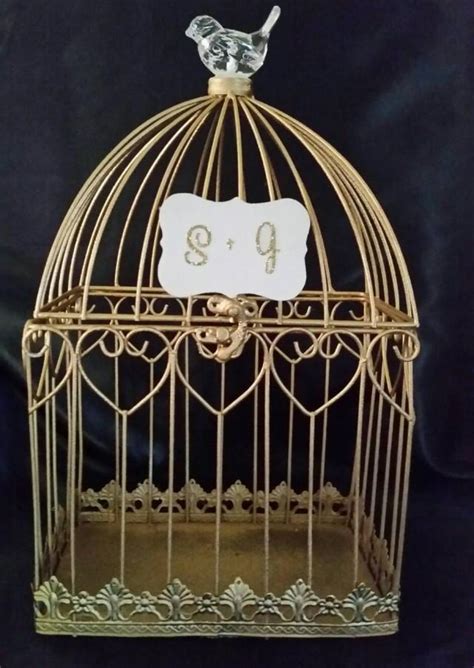 Gold Wedding Birdcage Card Holder Wedding Card Box Wedding Card