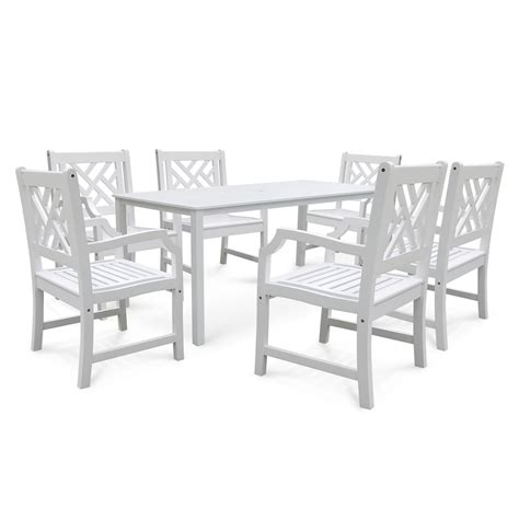 Vifah Bradley 7 Piece Acacia Wood Patio Dining Set The Home Depot Canada