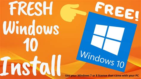 Free Windows 10 Fresh Install Complete We Will Use You Windows 7 Or 8
