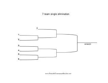 A printable bracket designed to track seven teams in a single