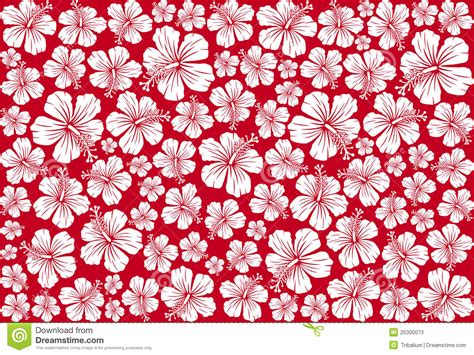 Vector illustration of red flower isolated on a white background. Seamless Floral Pattern Whit Hibiscus Stock Vector ...