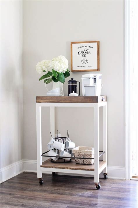 Here are 10 smart and stylish ideas to try. Coffee Bar Cart DIY And Styling | Coffee bar home, Home ...