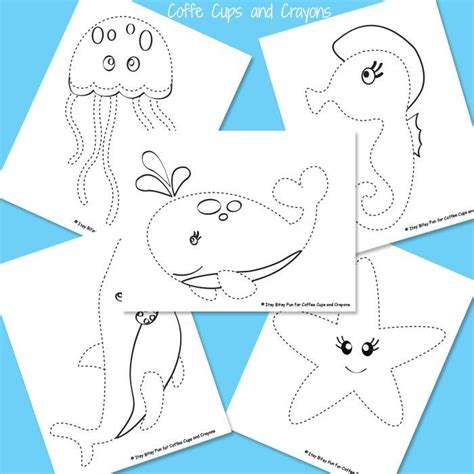 These pages are really lovely to colour in. Ocean Animals Tracing Coloring Pages | Ocean coloring ...