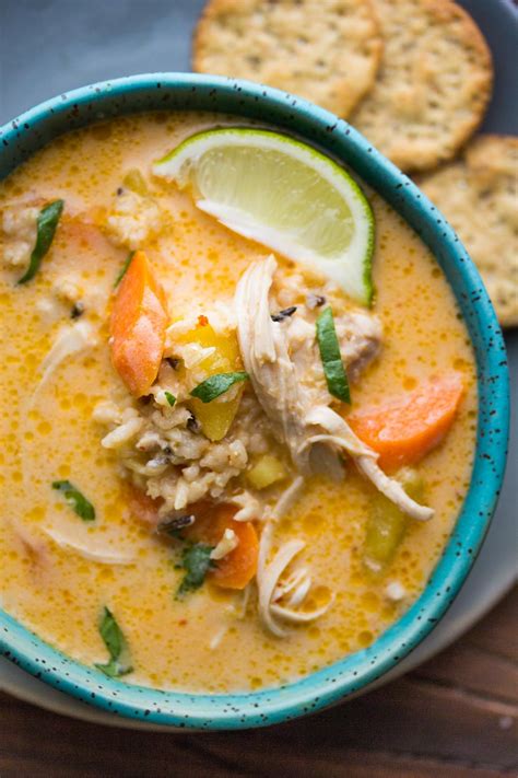 Thai Slow Cooker Chicken And Wild Rice Soup Recipe Slow Cooker Thai
