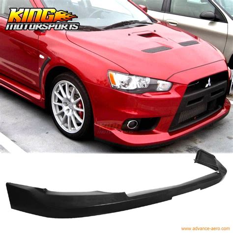 Fits 08 15 MITSUBISHI LANCER EVO X FRONT BUMPER LIP OE JDM STYLE BLACK