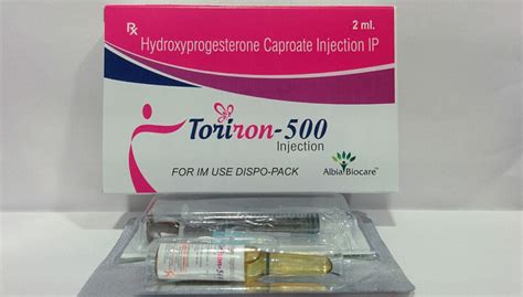 toriron 500 inj hydroxyprogesterone caproate 500mg in 2ml