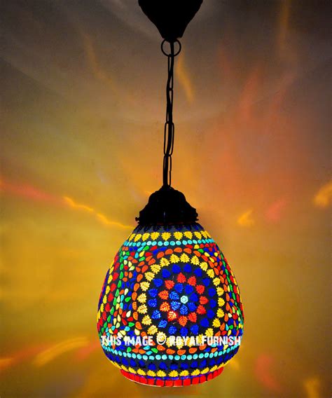 Dom Boho Inspired Turkish Mosaic Pendant Light Fixture Royalfurnish Com