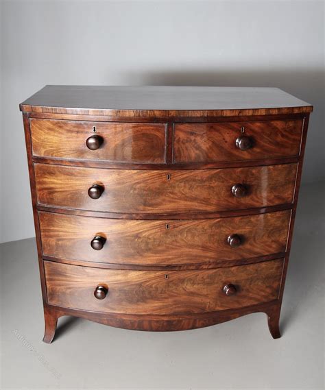 Regency Bow Front Mahogany Chest Of Drawers V356 Antiques Atlas