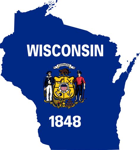 Free wisconsin stencils, patterns, maps, state outlines, and shapes. File:Flag map of Wisconsin.svg - Wikimedia Commons