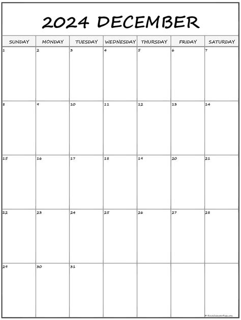 Blank Calendar For December 2024 Printable 2024 Calendar Printable