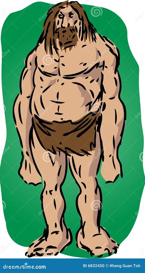 Muscular Primitive Caveman In Loincloth Stone Age Prehistoric Man Character Cartoon Vector