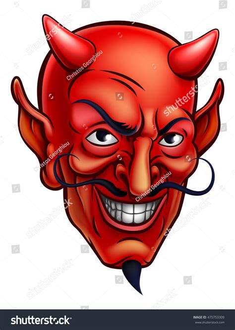 Cartoon Red Devil Satan Lucifer Demon Stock Vektor Royaltyfri