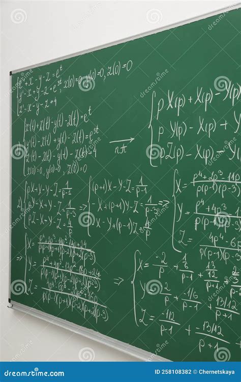 Many Different Math Formulas Written On Chalkboard Stock Photo Image