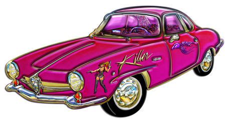 Travel clipart hatchback cars drive a asian men black hair long sleeve shirts clip art doors yellow. "Classic Small Pink Sports Car Killer Cowgirl Designer ...