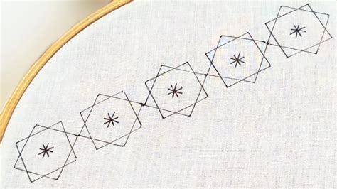 Fancy Geometric Border Design For Dress Sleeves Hand Embroidery Work
