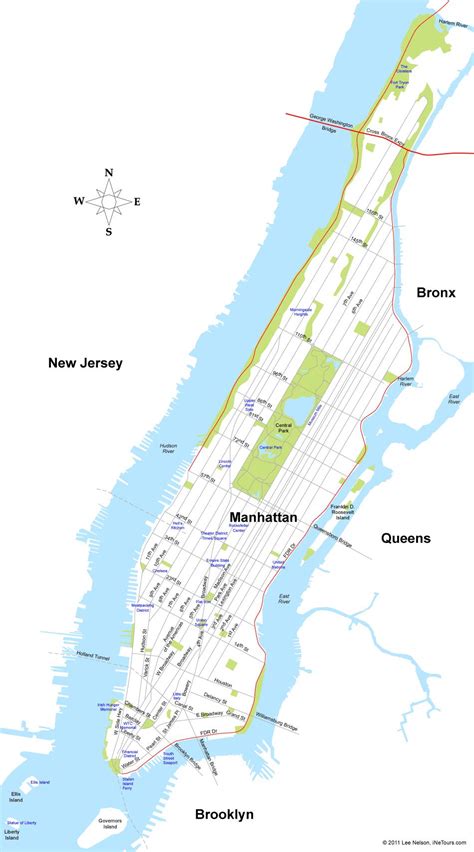 Nyc Manhattan Kartan En Karta över Manhattan I New York New York Usa