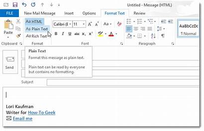 Text Plain Outlook Signature Email Formatting Microsoft