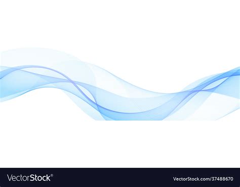 Abstract Blue Wavy Lines On White Background Vector Image