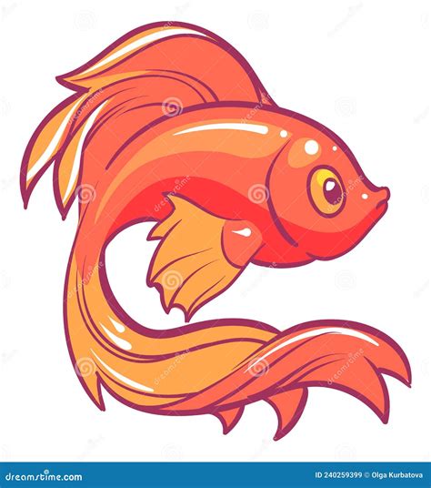 Icono Del Pez Dorado Caricatura De Peces Dorados Animal Submarino