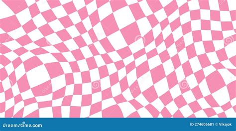 Retro Distorted Checkerboard Background Pink Trippy Psychedelic