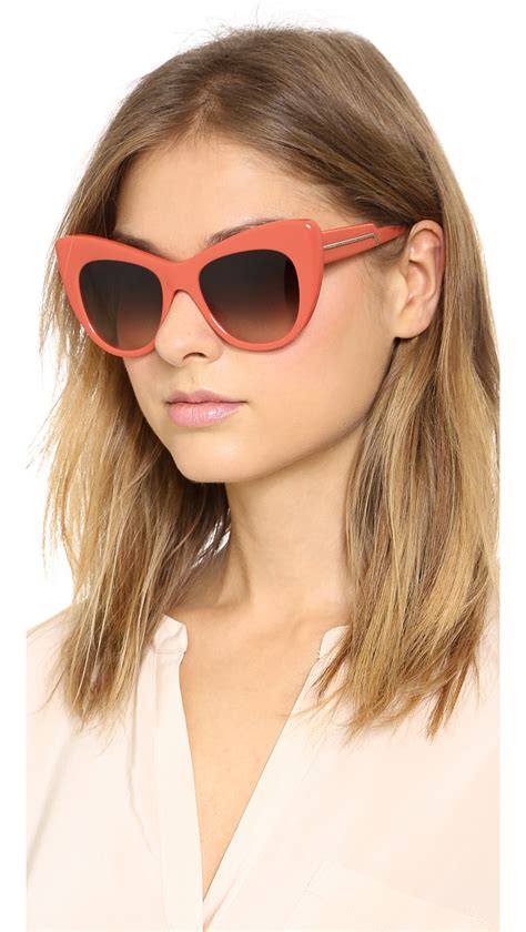 Lyst Stella Mccartney Cat Eye Sunglasses Bright Orangered In Red