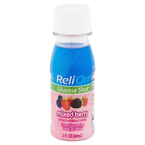 Relion Mixed Berry Glucose Shot 2 Fl Oz