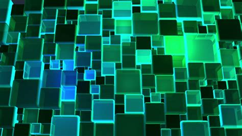 Neon Green Lights Cubes Background In 4k Motion Background