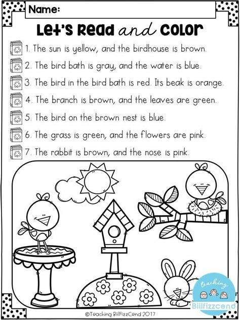 Free Read And Color Listening Comprehension These Are Super Duper Cute