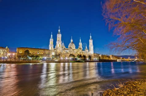 Our Lady Of The Pillar Basilica At Zaragoza Spain Stock Photo Image